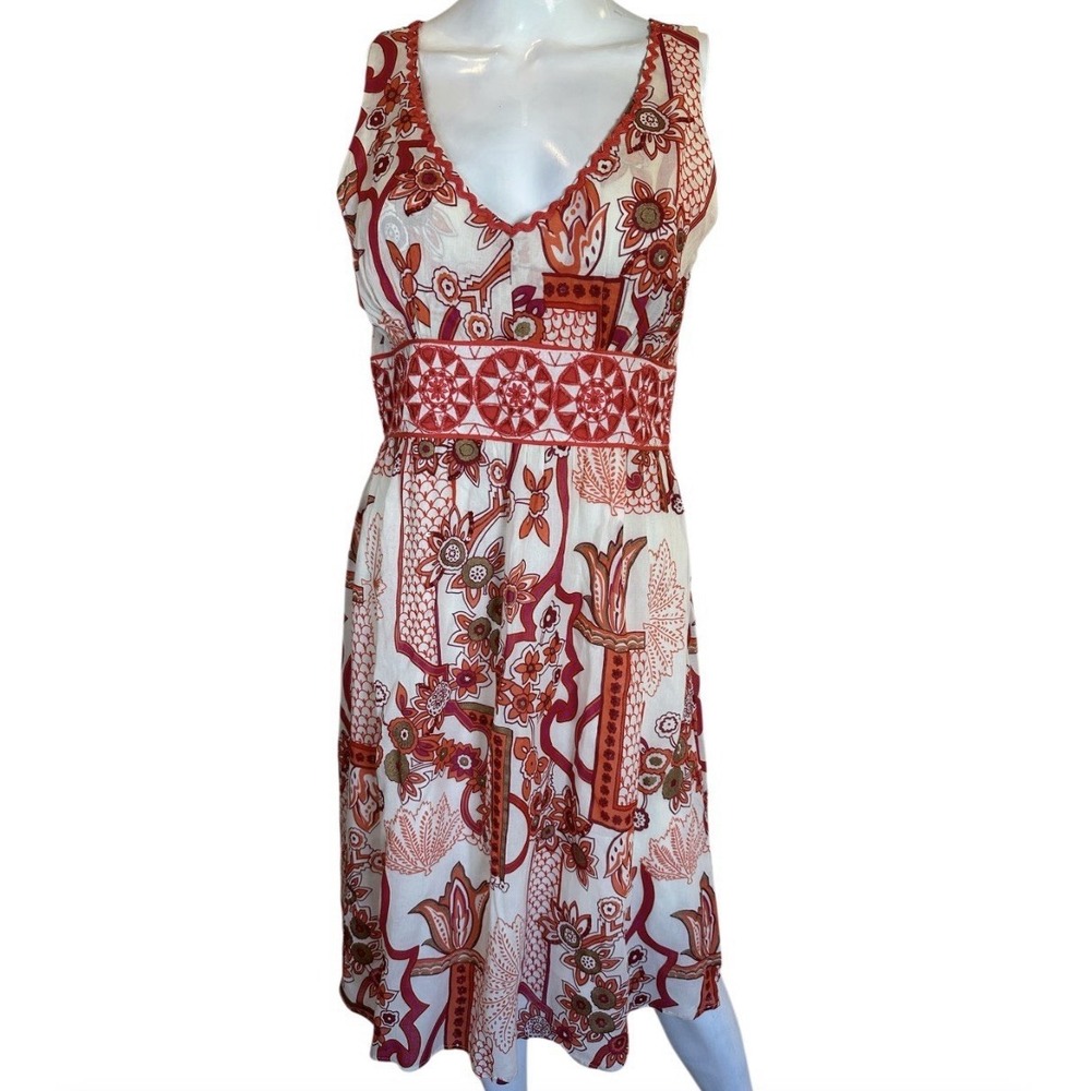 Boston‎ Proper Fir And Flare Multicolor Dress Women's medium sleeveless Sequins